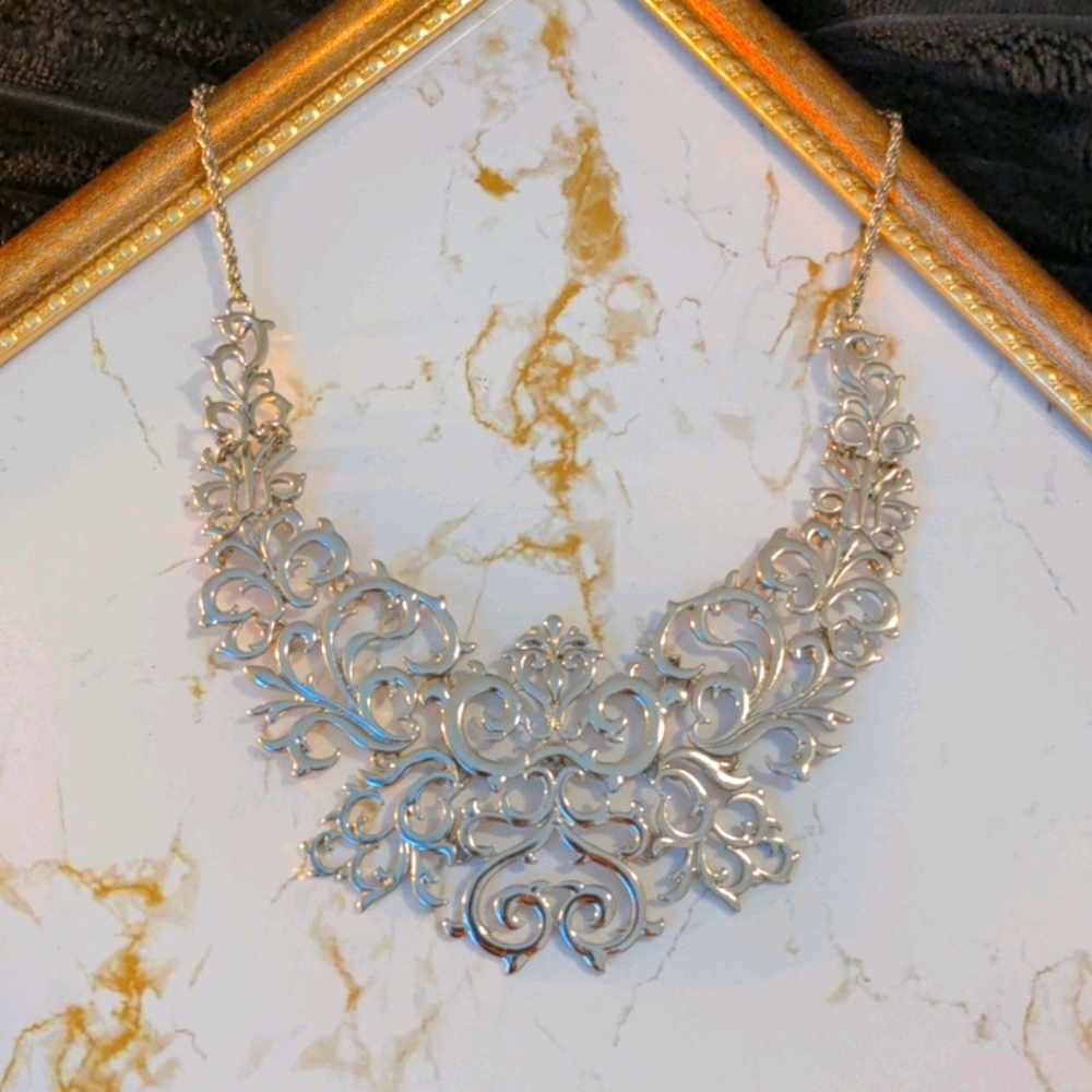 Victorian Gothic Brocade Statement Necklace